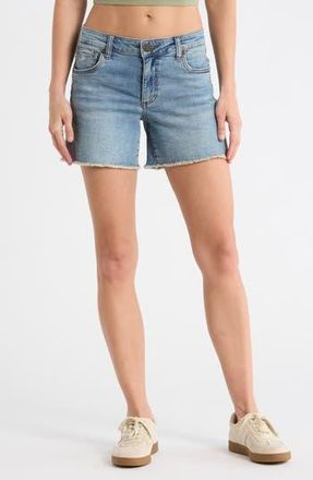 Kut from the Kloth Kity Frayed Denim Boyfriend Shorts in Allium at Nordstrom Rack, Size 16
