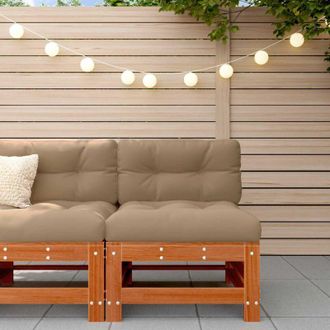 vidaXL vidaXL Divano Medio da Giardino Legno di pino massiccio Marrone Cera
