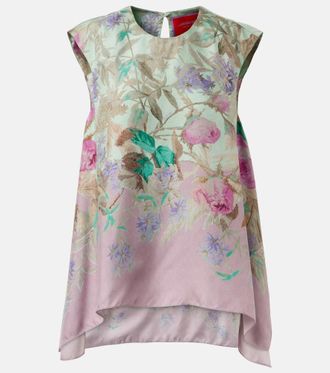 La DoubleJ Top San Carlo in seta floreale