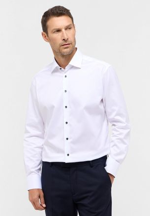 Eterna Langarmhemd ETERNA MODERN FIT, Herren, Gr. 42, Normalgr&ouml;ssen, wei&szlig;, Twill, 100% Baumwolle, tailliert, Manschette, Hemden Langarmhemd, NON IRON (b&uuml;gelf