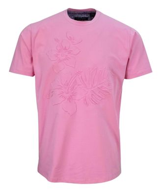 Lords of Harlech Mens Carson Embossed Tee In Pink