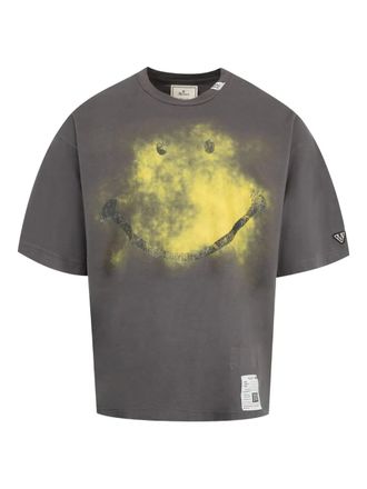 Miharayasuhiro smiley face-print T-shirt - men - Cotton - 48 - Grey