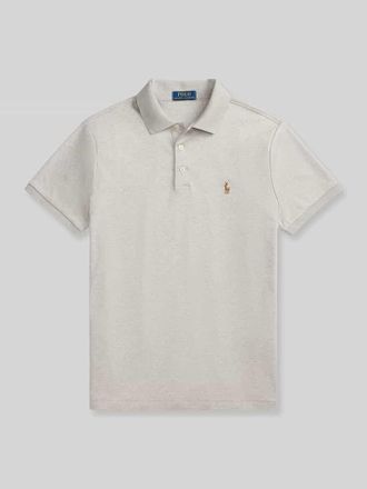 Polo Ralph Lauren Regular Fit Poloshirt aus reiner Baumwolle in Hellgrau Melange, Gr&ouml;&szlig;e XXL