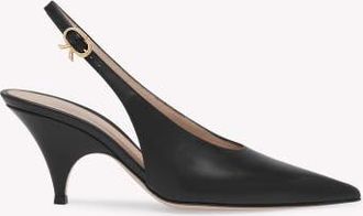 Gianvito Rossi Sofia Sling 70 in Black Leather at Nordstrom, Size 37.5