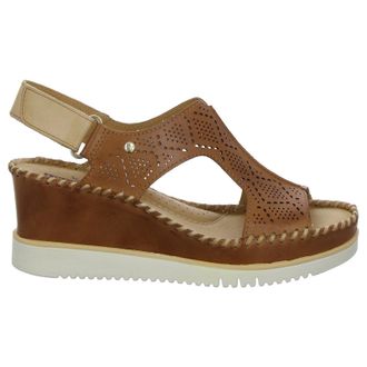 Pikolinos Aguadulce W3Z-1775C1 Leather Womens Hook and loop Sandals - Brandy - Size:UK 6-6.5
