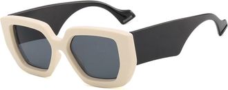 Generic Mens Outdoor Large Frame Sunglasses Vacation Shopping Women Driving Sun Glasses(White)