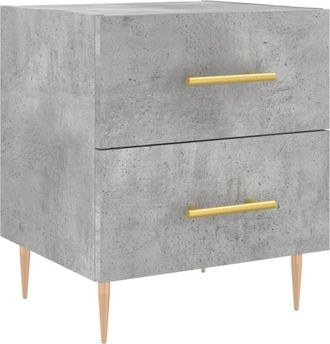 vidaXL Vidaxl - Mesita de noche madera ingeniería gris hormigón 40x35x47,5 cm