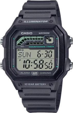 Casio Mens Digital Watch with Gray Band - WS-1600H-8AVCF