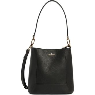 Kate Spade New York lena pebbled leather bucket bag in Black at Nordstrom Rack