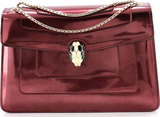 Bulgari Serpenti Forever Shoulder Bag Metallic Leather Medium