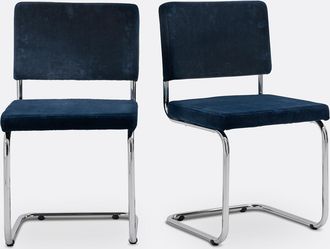 La Redoute Interieurs Set van 2 cantilever stoelen in fluweel, Sarva