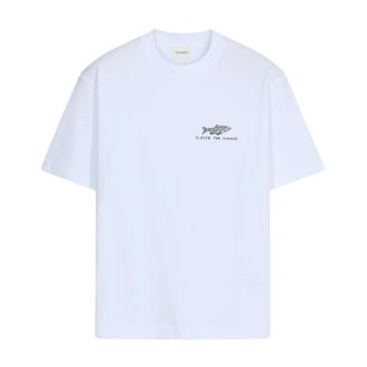 Closed Closed, T-Shirts, male, White, Size: XL Crew-Neck T-Shirt with Front Print