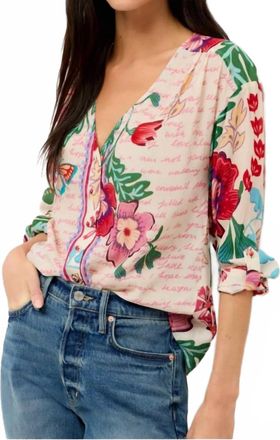 Johnny Was Nisha Long Sleeve Button Up Shirt In Pink