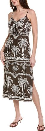 Adrianna Papell Bow Front Palm Tree Sundress