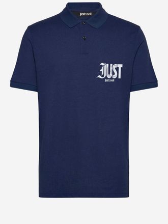 Just Cavalli Polo de algod&oacute;n con logo de Just Cavalli