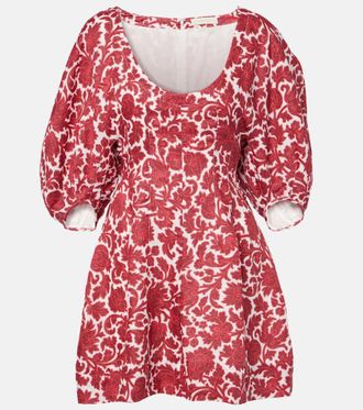 Faithfull The Brand Abito corto Raynara in lino con stampa