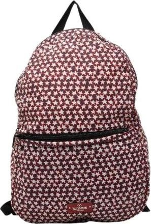 Valentino Pre-owned Star Nylon Leather Backpack - Dames - Vintage Rugzakken - Rood - ONE Size - Nylon - Vintage