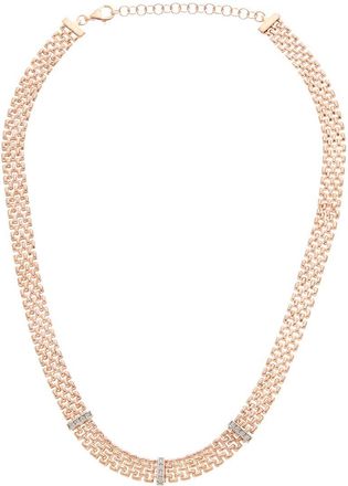 Meshmerise 0.15 ct. tw. Diamond 18K Rose Gold Over Silver Necklace