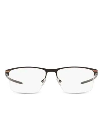 Oakley Tie Bar half-rim glasses - men - Titanium - 56 - Black