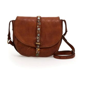 Campomaggi Middelgrote Ongevoerde Crossbody Tas - Dames - Tassen - Bruin - Maat: ONE Size Katoen