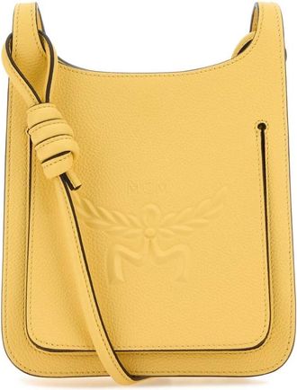 MCM Mcm Yellow Leather Mini Himmel Hobo Crossbody Bag
