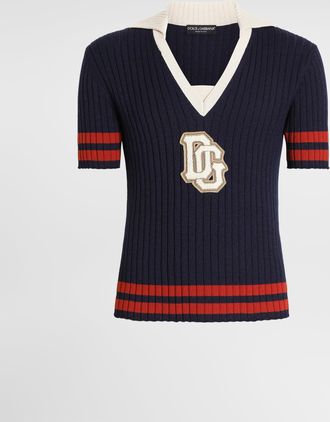 Dolce & Gabbana Ribbed Wool Pullover - Man Sweaters And Cardigans Multicolor 44