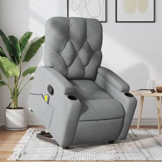 vidaXL Vidaxl - Sill&oacute;n De Masaje Reclinable De Pie De Tela Gris Claro