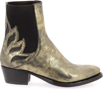 Pantanetti Gouden Cowboylaarzen - Dames - Cowboylaarzen - Veelkleurig - 37 EU - Leer - Schoenen