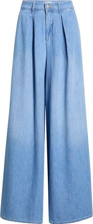L'agence Lorenza High Waist Wide Leg Denim Palazzo Pants in Havana at Nordstrom, Size 34