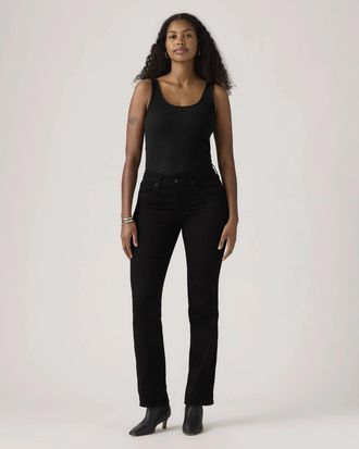 Levi's Womens Levis 314 Jeans Soft Black Denim Stretch Shaping Straight DDR2209