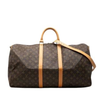 Louis Vuitton Pre-owned Weekend Bags, female, Brown, Size: ONE SIZE Pre-owned Keepall Bandouliere 55