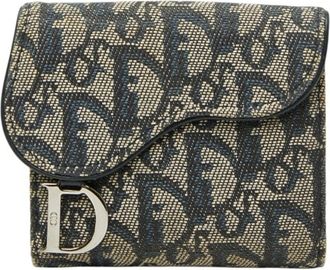 Dior Navy Canvas Wallet (Bi-Fold) (Pre-Owned)