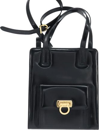 Ferragamo Gancini Handbag Patent Leather Black Patent_Leather Handbag (Pre-Owned)