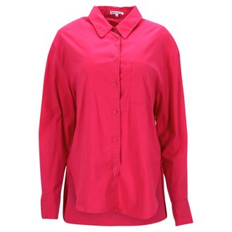 Reformation Will Button Shirt in Pink Cotton