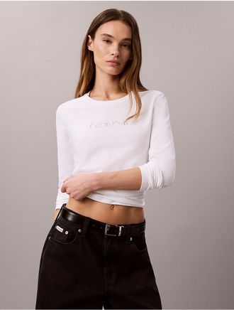 Calvin Klein Jeans Calvin Klein Womens Standard Logo Slim T-Shirt - White - XL