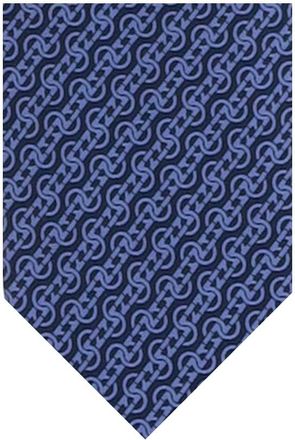 Ferragamo Blue Geometric Tie
