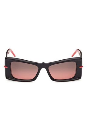 Christian Louboutin 54mm Butterfly Sunglasses in Black /Black Red /Gold at Nordstrom