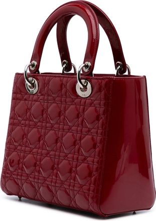 Dior Hobo Bags - 2012 Medium Patent Cannage Lady Dior - Gr. unisize - in Rot - für Damen