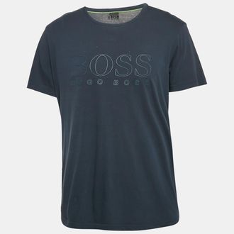 HUGO BOSS Boss By Hugo Boss Blue Logo Print Jersey T-Shirt