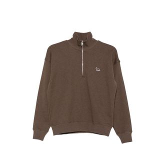 Maison Kitsun&eacute; Logo-patch Quarter-zip Sweater