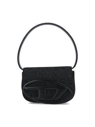 Diesel Black 1DR Cotton Denim Shoulder Bag