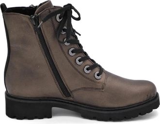 Remonte Rock Metallic Enkellaars - Dames - Veterlaarzen - Bruin - 40 EU - Leer - Schoenen
