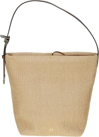 Pinko Big Bucket Bag - Dames - Schoudertassen - Beige - ONE Size - Leer - Tassen