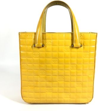 Chanel Yellow Leather Handbag Tote Bag (Pre-Owned)