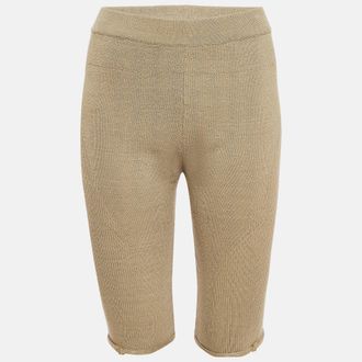Jacquemus Khaki Green Linen Blend Knit Sierra Shorts