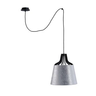 Netlighting Ivo Dome Pendant Ceiling Light Silver 38cm 1x E27 200cm Wire