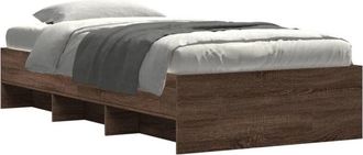 vidaXL Estructura De Cama Sin Colch&oacute;n Madera Marr&oacute;n Roble 75x190 Cm Vidaxl