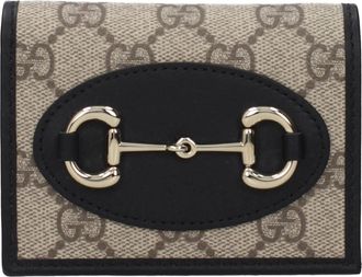 Gucci Damens Geldb&ouml;rse Stoff Beige/Schwarz