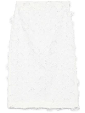 Msgm appliqué-detail midi skirt - White