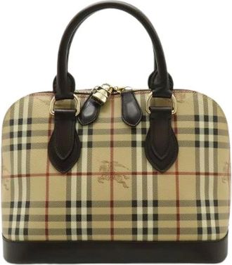 Burberry Pre-owned Handbags, female, Beige, Size: ONE SIZE Pre-owned Canvas Handbag